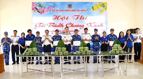 Vùng Cảnh sát biển 3 thi gói bánh chưng xanh đón Tết